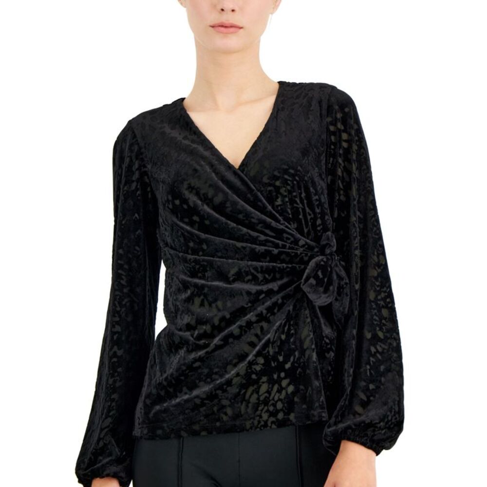 Alfani Petite Velvet Wrap Top